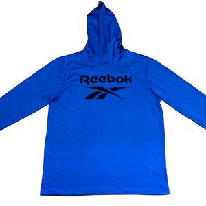 NEW Reebok Men's Lightweight Long Sleeve Hoodie Shirt Royal Blue Large